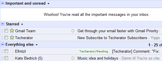 Using Priority Inbox to view starred messages directly in your inbox. Using Priority Inbox to view starred messages directly in your inbox.