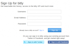 Setting up a bitly account Setting up a bitly account