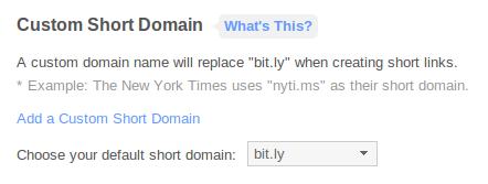 bitly settings page bitly settings page