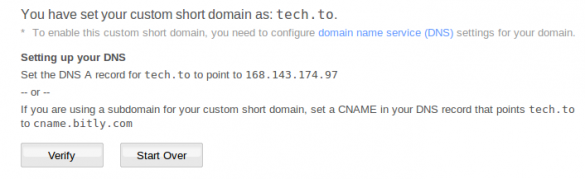 Verify DNS in bitly Verify DNS in bitly