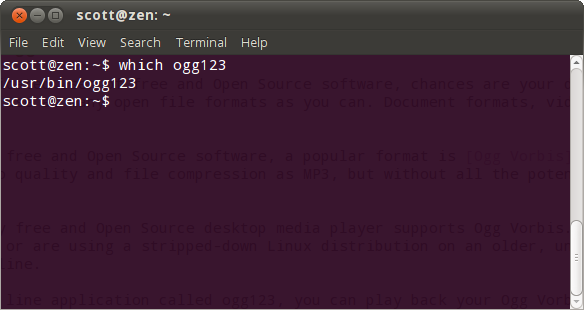 Is ogg123 installed? Is ogg123 installed?
