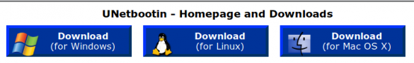 Buttons for downloading UNetbootin Buttons for downloading UNetbootin