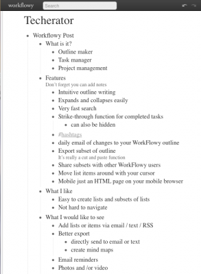 WorkFlowy Outline WorkFlowy