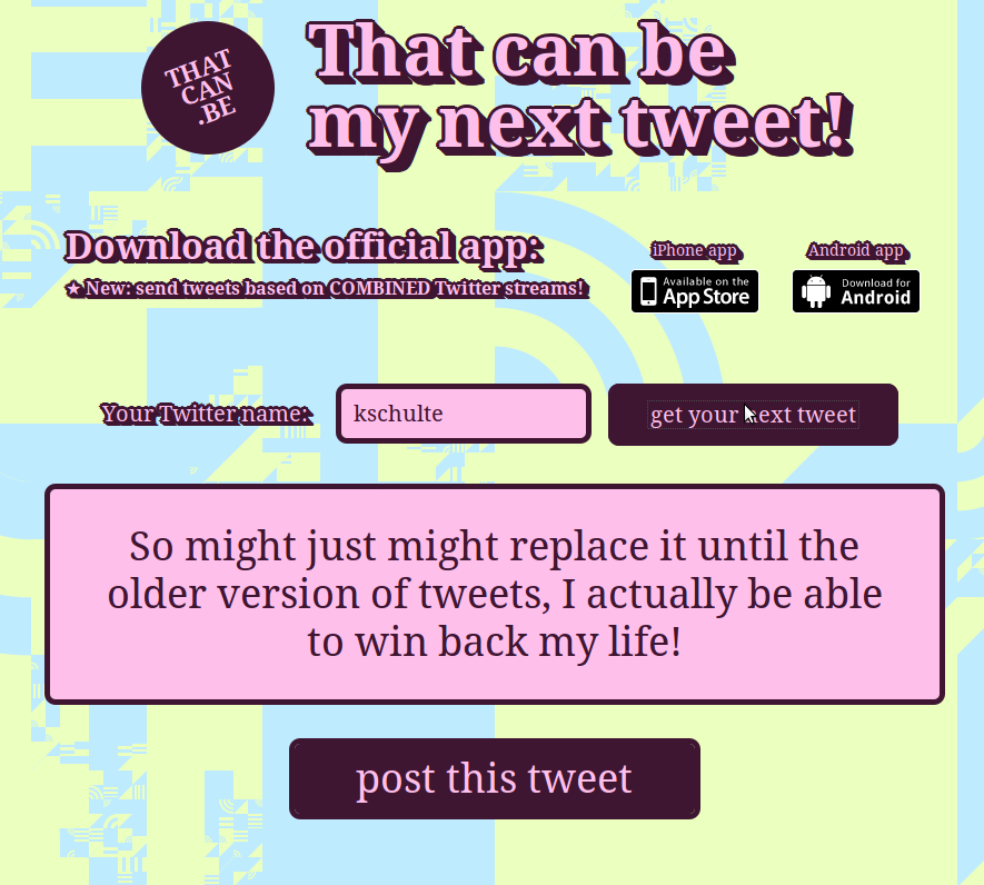 my next tweet main
