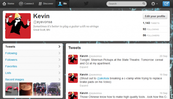 Old profile tweets