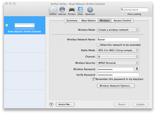 Apple Airport Utility Wireless Settings Apple Airport Utility Wireless Settings