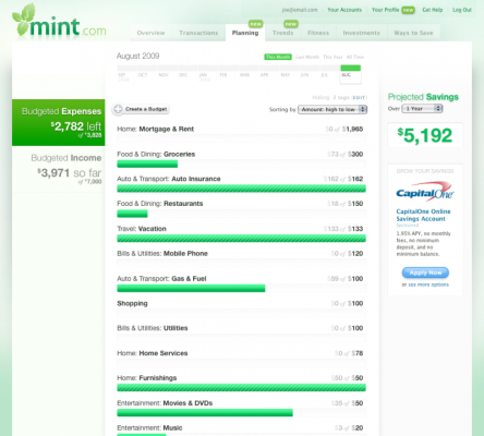 Mint Budgets