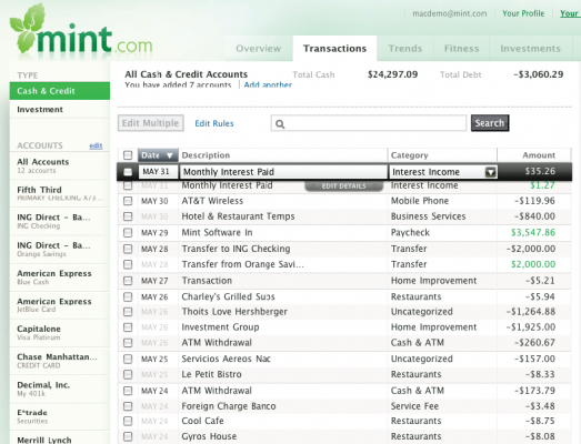 Mint Transactions