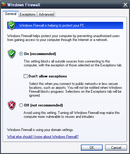 xp-firewall-1 Windows Firewall in Windows XP