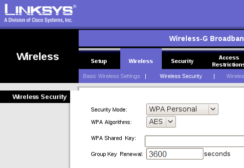 xp-wireless-security-linksys Wireless Security in Linksys Firmware